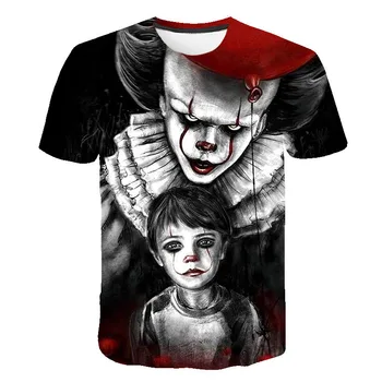 Šausmu Filma Tā Penss Gudrs Klauns Joker 3D Drukas T zēni/meitenes Hip Hop Streetwear Tee T krekls Zēniem Atdzist Drēbes bērniem, Topi
