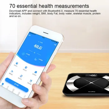 Jaunās Bluetooth Grīdas Svari Ķermeņa Masas Vannas Istaba Mēroga Smart Backlit Displejs Mēroga Ķermeņa Svaru, Ķermeņa Ūdens Muskuļu