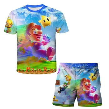 Ir 2021. Bērnu Apģērba Komplekts Zēniem Apģērbu Komplekts Vasaras Bērnu Bikses Bērnu Zēniem T Krekls Karikatūra Bikses Zēnu Apģērbs, Sporta Apģērbu 4-14 Gadiem