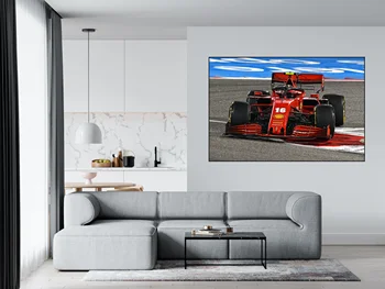 F1 Sacīkšu Charles Leclerc Ferrari Lewis Hamilton Sebastian Vettel Max Verstappen Mājas Dekors Dzīvojamā Istaba Mākslas Uzlīme