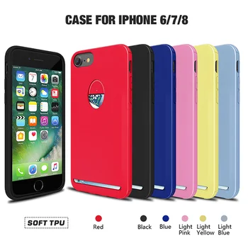 Mīksto TPU Case for iPhone 6 6S X XS ar Kartes Slots Turētājs Ultra Plānas Dizains Krāsains Konfektes Atpakaļ uz Lietu