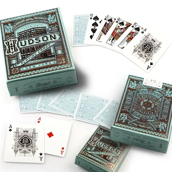 Theory11 Hudson Spēļu Kārtis Zaļo Velosipēdu Klāja USPCC Iegūstama Pokera Burvju Kāršu Spēles Burvju Triki Aksesuāri