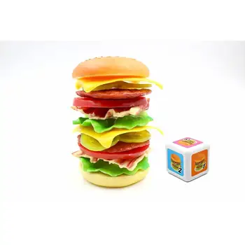 RCtown Bērniem Krāsainu Kraušanas Hamburger Spēli Funny Simulācijas Pārtikas Rotaļlietas Miniatūras Uzkodu Burger Izglītojošas Rotaļlietas Bērniem