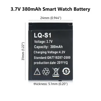 15pc SmartWatch QW09 DZ09 W8 T8 Baterijas LQ-S1 3,7 V 380mah Uzlādējamo Akumulatoru Nomaiņa Gudrai Skatīties X6 V8 A1 LQ-S1 Šūnu