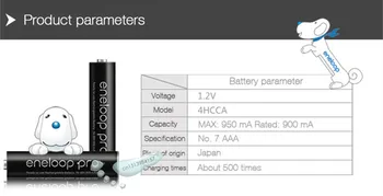 4GAB/DAUDZ Oriģinālā Panasonic Karstā Pārdot AAA Pirms Uzlādēti Akumulatori 1.2 V, 950mAh Ni-MH Baterijas eneloop
