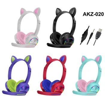 Kaķu Ausu austiņas Bluetooth Bezvadu Kaķu Ausu Austiņas LED withMic Austiņas Bērniem, Meitenēm Ziemassvētki Austiņas & Austiņas