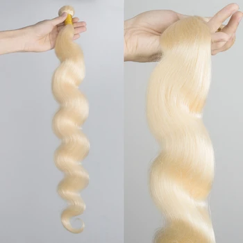 Blondi 613 cilvēka matu aust kūlīšos Ķermeņa Vilnis virgin brazillian matu pagarināšana īss 30 collas garš melnās sievietes 1 3 4 Pakas