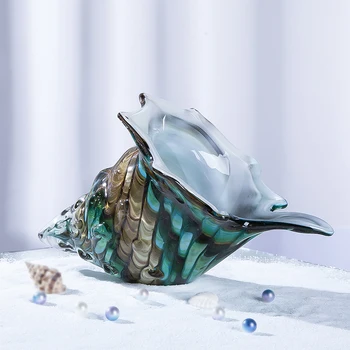 H&D Pūstā Stikla Gliemene Figūriņas Roku Darbs Mākslas Seashell Mājas Prese Kolekcija Kāzu Dekorēšana Ziemassvētku Un Dzimšanas Dienas Dāvana