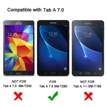 Stand Case Cover For Samsung Galaxy Tab 6 A6 7.0 2016 T280 SM-T280 T280N T285 SM-T281 Būtiska Lieta +filmPen