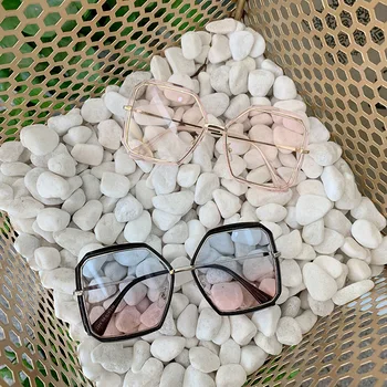 VWKTUUN Tauriņš Saulesbrilles Sieviešu Modes Laukumā Lielgabarīta Brilles Nelegālo Toņos UV400 Liels Vīriešu Punktiem Sporta Braukšanas Brilles