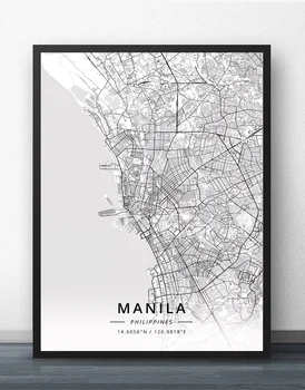 Manila, Filipīnas Kartes Plakāts