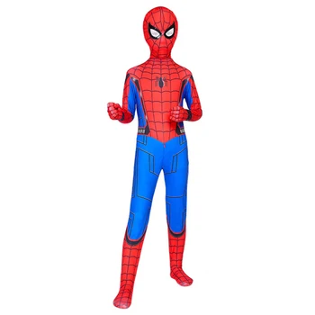 Augstas Kvalitātes Supervaronis Spider Zēns Tērpu, Masku Zentai Maska ar Vīru Un Bērniem Halloween Kostīmu Cosplay Bodysuit C39A65