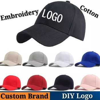 DIY Beisbola cepure Logo Custom-made Zīmolu Darbojas Snapback Kokvilnas Izšuvumi Vēstuli Vairumtirdzniecības Augstas kvalitātes Hip Hop Šoferis Cepuri