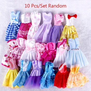 10Pcs/Komplekts Princese, Seksīga Kleita Kāzu svinības Valkāt Rozā Mežģīņu Svārki Sajauc Tērpu Apģērbu Baby Lelle, Aksesuāri, Rotaļlietas, Dāvanas #259213