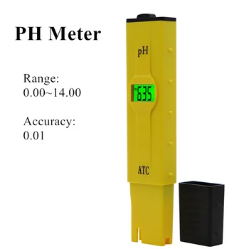 LCD PH-Metrs ph Testeri Precizitāti 0.01 Akvārijs Baseins, Ūdens Vīna Urīna Automātiskā Kalibrēšana ar apgaismojumu Ūdens Tīrības Monitors