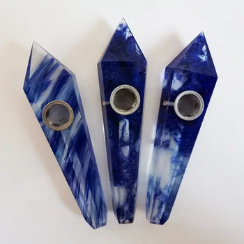 Oriģinālās akmens pulēta zilā kristāla cauruļu mākslīgo kristālu kušanas caurules filtrs 2 +1 birste