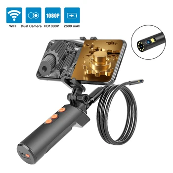 Portatīvo Dual Objektīvs Rokas Endoskopu F280 Wifi Pārbaudes Kameras ar 9 LED 8mm Wifi Rūpniecības Digitālo Endoskopijas Borescope