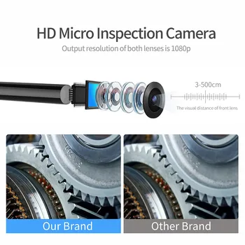 1080P HD Endoskopu Kamera Dual 8mm Objektīvs Ar 8 Led Gaismas IP67 Rūpniecības WiFi Endoskopu Pārbaudes Kameru, IOS Android Tālrunis