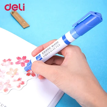 Deli 10ML Portatīvo pildspalvu formas līme caurspīdīga rokasgrāmata pildspalvu formas studentu mākslas roku darbs creative DIY modeli, vairumtirdzniecība