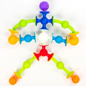 33-72Pcs Mīksto Celtniecības Bloki Bērniem DIY Squigz Pop Sūcējs Smieklīgi Silikona Bloka Modelis Būvniecības Rotaļlietas Bērniem, Radošas Dāvanas