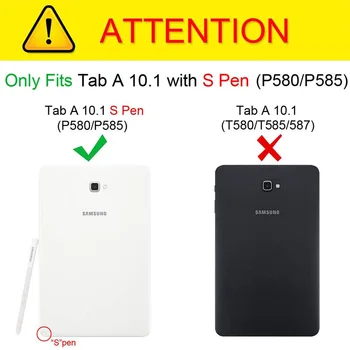 Izturīgs Silicon Protection Case For Samsung Galaxy Tab A6 10.1 SM-P585 P580 ar S-Pen Triecienizturīgs Cietais Aizmugurējo Vāciņu +FilmPen