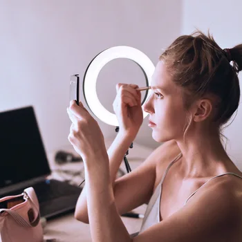 Profissional Apgaismojums LED Riņķa Gaisma ar Statīvu Stāvēt Selfie Tālrunis Grims Gredzenu gaismas Lampa Fotogrāfija YouTube Video TikTok