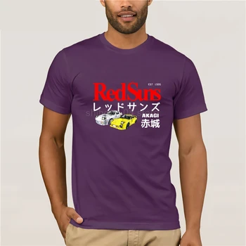 Sākotnējā D T Krekls Sākotnējā D Akagi RedSuns T-Krekls 5x Īsām Piedurknēm Tee Krekls, 100 Kokvilna Streetwear Grafiskais Gudrs Vīriešu T