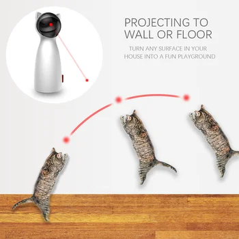 Creative Cat Pet LED Lāzera Smieklīgi Rotaļlieta Smart Automātiskā Kaķu treniņiem Izklaidējošas Rotaļlietas Vairāku Leņķa Regulēšana USB Maksas