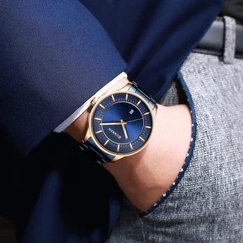 VAI Vīriešiem Skatīties Nerūsējošā Tērauda Elegants Biznesa Pulksteņi Vīriešu Auto Datums Pulkstenis 2019 Modes Kvarca rokas Pulkstenis Relogio masculino