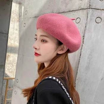 Vilnas Berete Rudenī un Ziemā Silts Modes Cepures Ķirbju Cepure Jaunu korejiešu Versija Savvaļas 2020. Gadam Cepurītes Sievietēm Dizainers