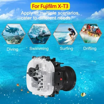 Seafrogs 40M/130FT Zemūdens kameru mājokļu gadījumā Fujifilm X-T3 Fuji XT3 FP.1 (16-50/18-55mm) objektīvs Ūdensizturīgs Niršanas Gadījumā