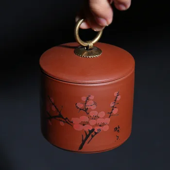 Violeta smilšu tējas katlā Meilan bambusa krizantēmu keramikas sauso preces maza izmēra noslēgtā uzkrājumu tvertne iepakojums, logo pasūtījuma vairumtirdzniecība