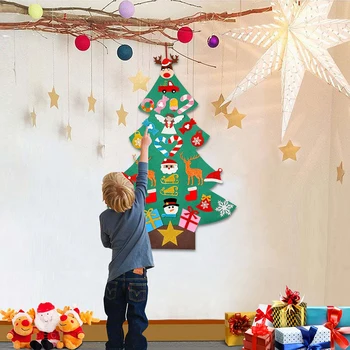 OurWarm Jaunā Gada Dāvanas Bērniem DIY Filca Eglīšu Rotājumi, Rotaļlietas, Ziemassvētku Dāvanas 2019 jaungada Durvis, Sienas Piekārtiem Rotājumi
