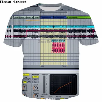 PLstar Cosmos Ableton live Jaunā Stila Zīmolu Populāra T-kreklu, Jaunu Stilu 3D drukas Krekls O-veida Kakla T Krekls ar Īsām Piedurknēm