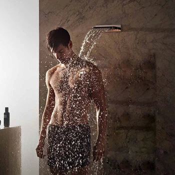 Pie sienas piestiprinātās Instalēt Dušas Jaucējkrāns, Lietus Dušas Galvas ABS Plastmasas Vannas istaba Showerhead 200*130mm Vienu Galvu Ūdens Taupīšanu