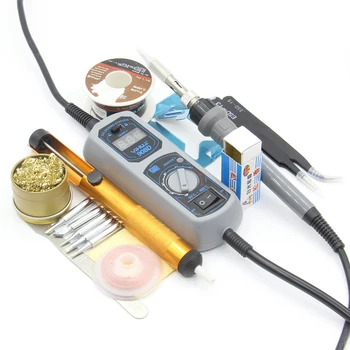 YIHUA 908D Regulējams termostats Elektriskais lodāmurs uzstādīt Metināšanas remonta rīku komplekts komplekts pincetes lodēt Dzelzs padoms