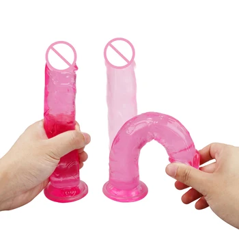 Liels Želejveida Dildo, rotaļlietās, kas paredzētas Pieaugušo Erotiska Spēcīgu piesūcekni Dildo Anālo Butt Plug Reāli Dzimumlocekļa G-spot Orgasms Seksa Rotaļlietas, lai Sieviete