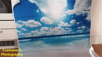 Laeacco Tropu Jūras Pludmale, Blue Sky Cloud Spīdīgu Dabas Scenic Foto Foni Photocall Foto Backdrops Foto Studija
