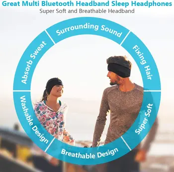 Bezvadu Bluetooth Stereo Austiņas Austiņas Darbojas Miega Austiņas Sporta Miega Galvu Mūzikas Acu Maska