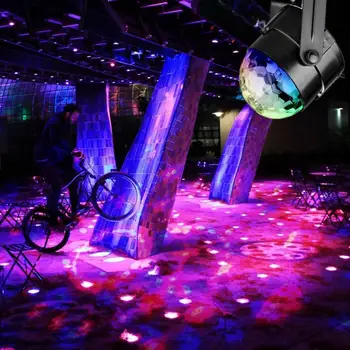 LED Skatuves Gaismas Ziemassvētku Kāzu skaņas puse, gaismas, Skaņas Aktivizēta, Rotējošas Disko Bumbu DJ Puses 3W Gaismas 3LED RGB
