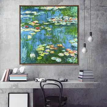Sienas Mākslas Drukāšanas Moduļu Bildes Francijas Ūdens Lilija Claude Monet PosterNordic Stila Kanvas Glezna Forbed Istabas Mājas Apdare