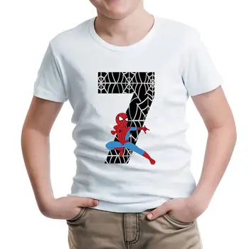Modes Numuru Drukāt Zēnu T Krekls Vasaras Īsām Piedurknēm O-veida kakla Bērniem Gadījuma Tee Bērniem Drēbes Karikatūra T Krekls KT-2193