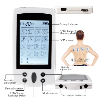 16 Režīmi DESMITIEM Elektriskā Massager Elektronisko Impulsu Masieris Ķermenim Atpūsties Digitālo Terapijas Mašīna Sāpju mazināšanai EMS Muskuļu Masāža