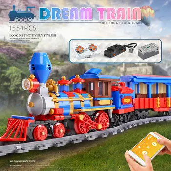 PELĒJUMA KARALIS Tehnika Vilcienu Sēriju Veidošanas Bloku Tvaika Elektriskais Vilciens Ar Gaismas Vilcienu Ķieģeļi Rotaļlietas Bērniem Rotaļlietas Ziemassvētku Dāvanas