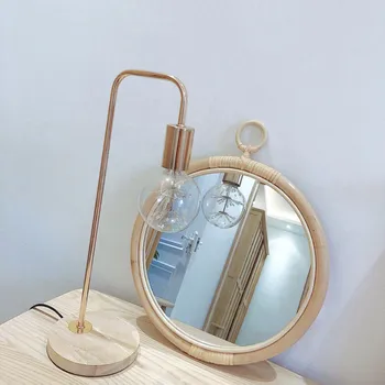 Rotangpalmas Spogulis Sienas Dekori Maison Ziemeļu Korejas Japānas Stila Vintage Roku Darbs Mājās Karājas Dekors Kārta Veido Spoguļi