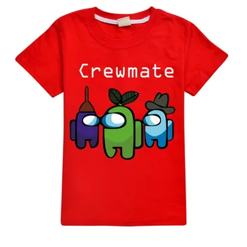 Crewmate Bērniem Drēbes Zēniem 8. - 12. Modes Apģērbus, Starp MUMS Spēli Toddler Meitene Drēbes Zēniem ar Īsām Piedurknēm Topi Pusaudžu Smieklīgi Krekls