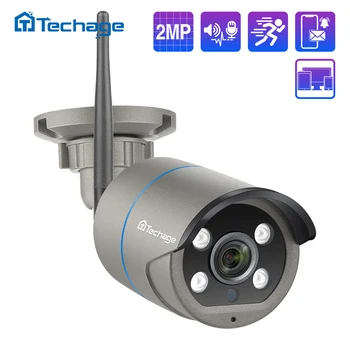 Techage 1080P 2MP Bezvadu IP Kamera Āra Ūdensizturīgs Drošības Audio, WiFi, Kamera, Bezvadu VIDEONOVĒROŠANAS Sistēma, Komplekts IP Pro APLIKĀCIJU Skats