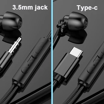 5gab/daudz Miega Austiņas USB Type-C Universālā 3,5 mm Stereo Bass Austiņas ar Mic Spēļu Austiņas Xiaomi iphone 4 5 6