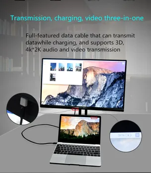 4K USB 3.0 C Tipa USB C, Audio / Video Adapteri Uzlādes Kabelis priekš MacBook TV mobilo tālruni, Tipa Ierīcēm C