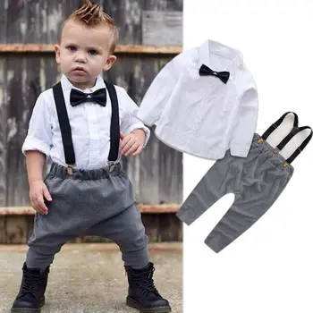 Baby Boy Apģērbs Kopumu, Apģērbs, Krekls Ar Garām Piedurknēm Topi, Bikses (Dungriņi) Bērniem Džentlmenis, Apģērbu, Bērnu Zēniem